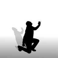Vector silhouette of a man N657