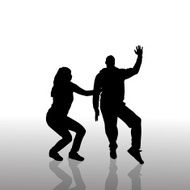 Vector silhouette of a couple N202