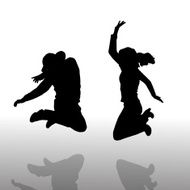 Vector silhouette of a couple N203