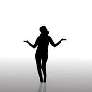 Vector silhouette of a woman N1557