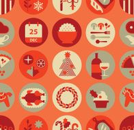 Seamless Background with Christmas food N2