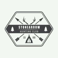 Hunting logo in vintage style N2