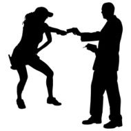 Vector silhouette of couple N314