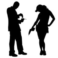 Vector silhouette of couple N315