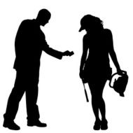 Vector silhouette of couple N316