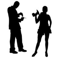 Vector silhouette of couple N317