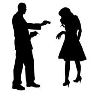 Vector silhouette of couple N320