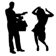 Vector silhouette of couple N321