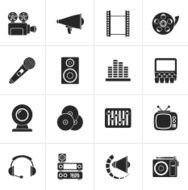 Black Audio and video icons