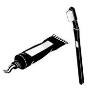 Isometric Toothbrush and Toothpaste Tube Icons