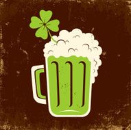 Mug of beer and clover