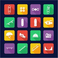 Skateboarding Icons Flat Design