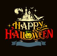 Happy halloween colorful message silhouette design