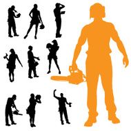 Vector Silhouette Of People N618