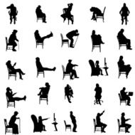 Vector silhouettes of people N177