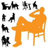 Vector silhouettes of people N178