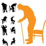 Vector silhouettes of people N179