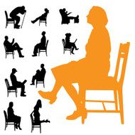 Vector silhouettes of people N180