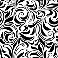 Vintage seamless black and white floral pattern Vector illustration