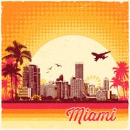 Retro Miami Skyline