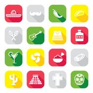 Mexican Culture Icons Flat Design