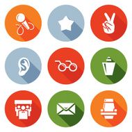 Blind listening songs artist icons set Vector Illustration