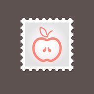 Apple stamp Outline vector illustration N2