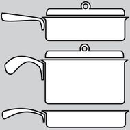 skillets icons on a gray background