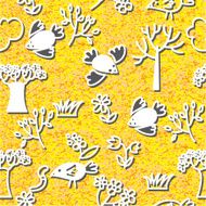 Birds and spring trees seamless
