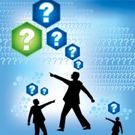 group of people with question mark