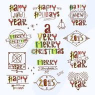 Merry christmas type label
