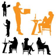 Vector silhouettes of business people N113