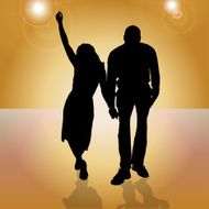 Vector Silhouette Of People N621