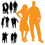 Vector Silhouette Of People N623