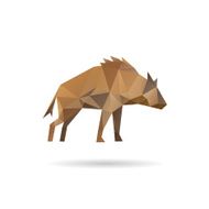Hyena abstract isolated on a white backgrounds