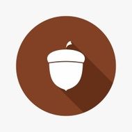 Vector Flat Icon of Acorn