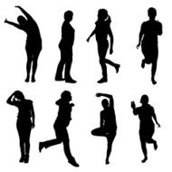 Vector silhouette of a woman N1565