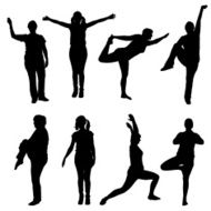 Vector silhouette of a woman N1566