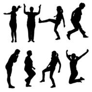 Vector silhouette of a woman N1567