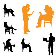 Vector silhouettes of business people N114