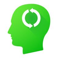 Male head icon with a recycle sign N2