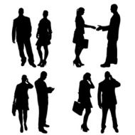 Vector Silhouette Of People N631