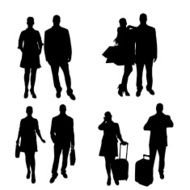 Vector Silhouette Of People N632