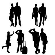 Vector Silhouette Of People N633