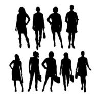 Vector Silhouette Of People N634