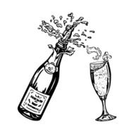 bottle of champagne and glass N2