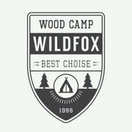 Vintage camping label emblem and logo
