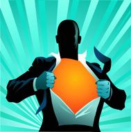 Super Hero Getting Ready for Action