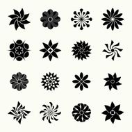 silhouettes of vector flowers