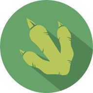 Flat Design Green Dinosaur Paw Print Logo